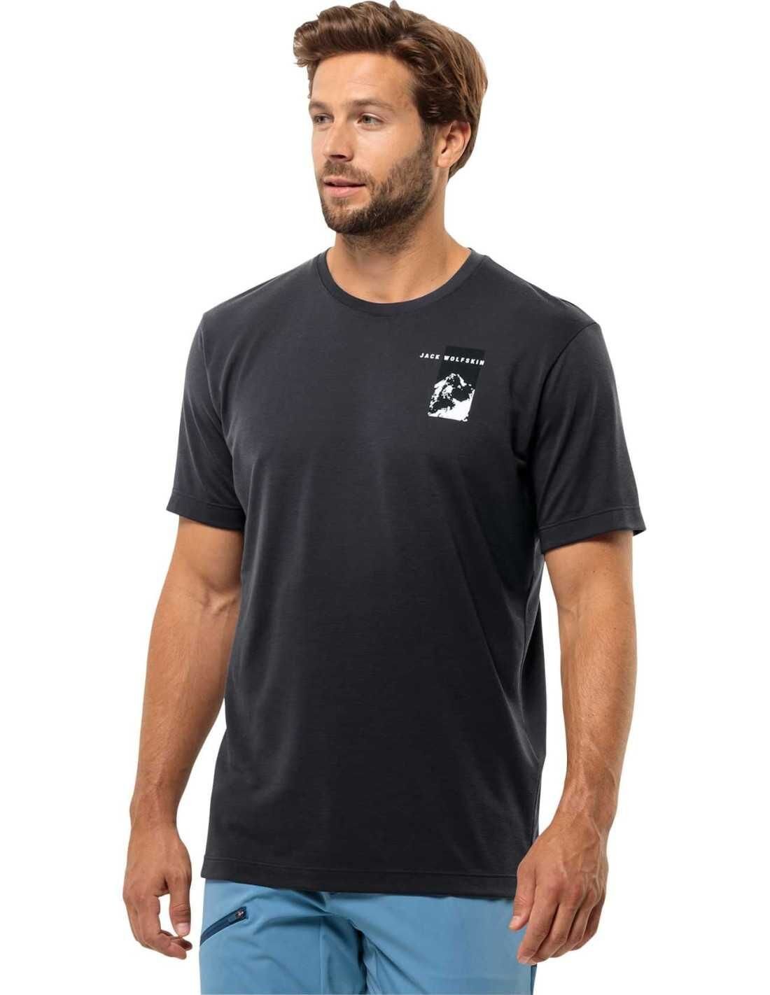 Jack Wolfskin Vonnan S/S Graphic T M Erkek Tişört Siyah - M