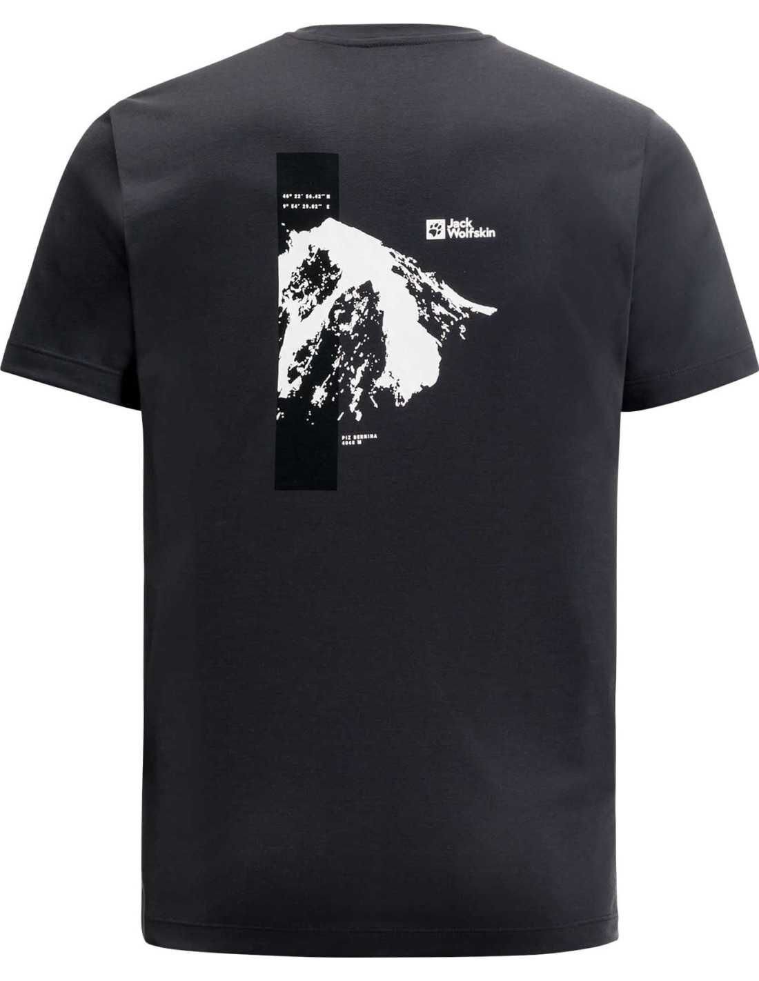 Jack Wolfskin Vonnan S/S Graphic T M Erkek Tişört Siyah - M