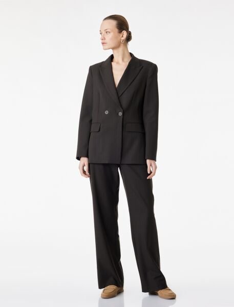 Koton Kahverengi Çizgili Pantolon 6Sak40193Uw Kahverengi - 42