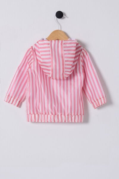 U.S. Polo Kız Bebek Yağmurluk Dokuma Kumaş  Kumaş Pembe - 3 Yaş