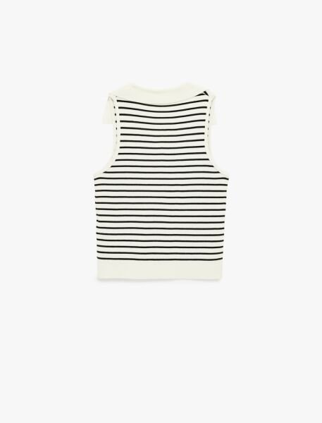 Koton Siyah Çizgili Atlet 6Sak30001Ht Siyah - XS