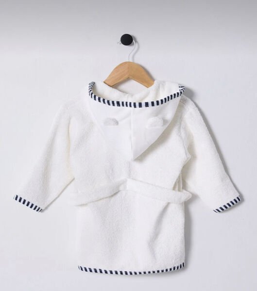 U.S. Polo Erkek Bebek Bornoz Havlu Dokuma Kumaş Ekru - Standart