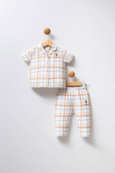 U.S. Polo Kız Bebek Pijama Takımı Dokuma Kumaş Dokuma Kumaş Beyaz - 3 Yaş