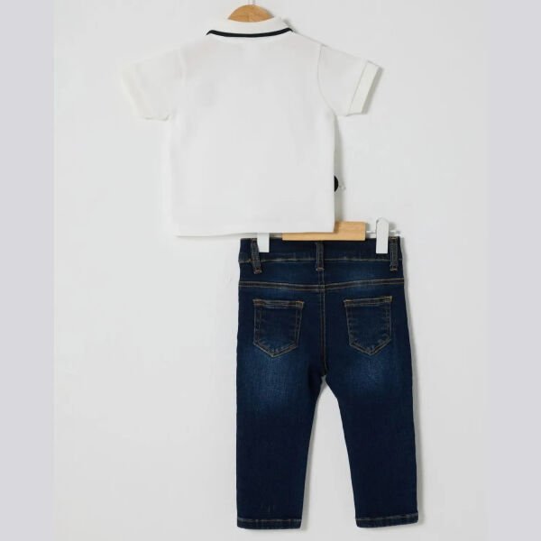 U.S. Polo Erkek Bebek 2Li  Pike T-Shırt Takım Pike Dokuma Kumaş Lacivert - 12-18 Ay