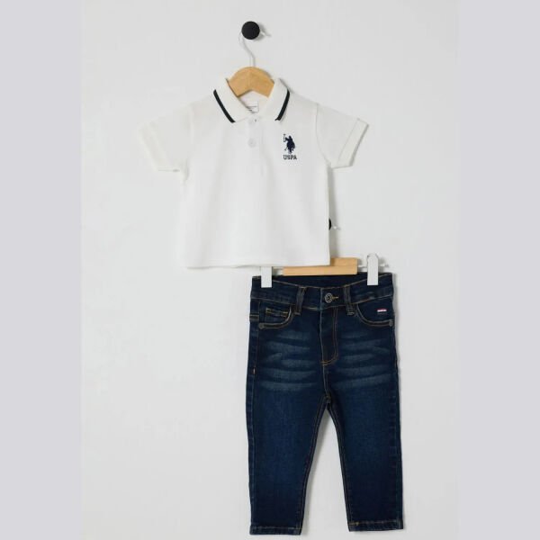 U.S. Polo Erkek Bebek 2Li  Pike T-Shırt Takım Pike Dokuma Kumaş Lacivert - 24-36 Ay