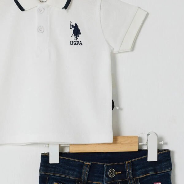 U.S. Polo Erkek Bebek 2Li  Pike T-Shırt Takım Pike Dokuma Kumaş Lacivert - 24-36 Ay