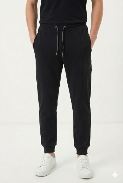 Gamp Erkek Slim Fit Paçası Lastikli Önü Dikişli Jogger Eşofman Altı XL - Ekru