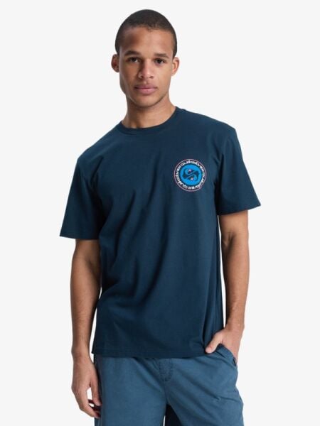 Quiksilver Ev Duality Erkek Kısa Kollu Pamuklu Tişört Eqyzt08011 XXL - Total Eclipse - Solid