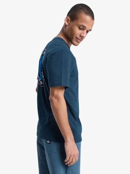 Quiksilver Ev Duality Erkek Kısa Kollu Pamuklu Tişört Eqyzt08011 XXL - Total Eclipse - Solid