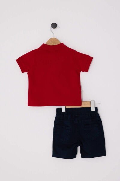 U.S. Polo Erkek Bebek Pike T-Shırt 2Li Takım Pike Dokuma Kumaş Kırmızı - 3 Yaş