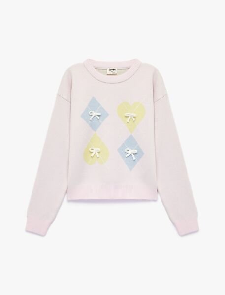 Koton Pembe Triko Kazak 6Skg90046Ht Pembe - 9-10