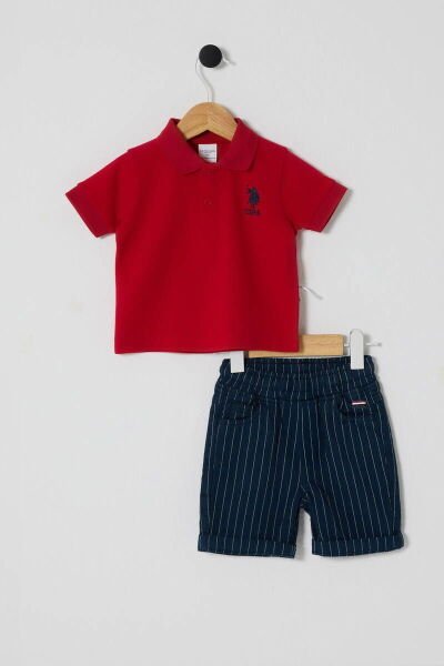U.S.Polo Erkek Bebek 2Li T-Shırt Takım Süprem Dokuma Kumaş Kırmızı - 3 Yaş