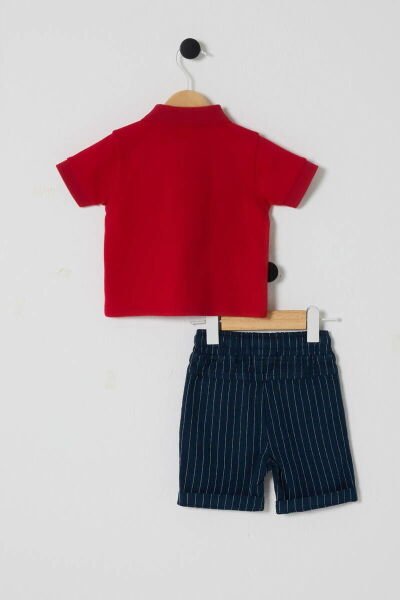 U.S.Polo Erkek Bebek 2Li T-Shırt Takım Süprem Dokuma Kumaş Kırmızı - 3 Yaş