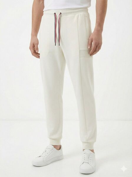 Gamp Erkek Slim Fit Paçası Lastikli Önü Dikişli Jogger Eşofman Altı XL - Ekru