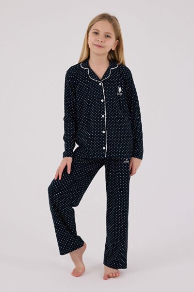 U.S. Polo Kız Çocuk Gömlek Pijama Takımı 4-5 - Lacivert