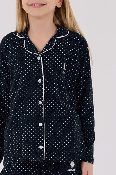 U.S. Polo Kız Çocuk Gömlek Pijama Takımı 6-7 - Lacivert