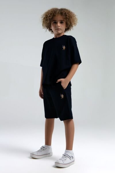 U.S. Polo Erkek Çocuk Bermuda Takım Süprem Örme Kumaş Siyah - 7-8