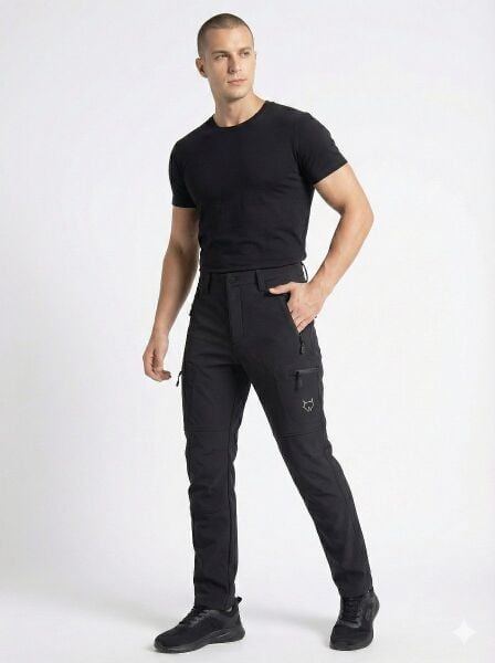 GAMP ERKEK SİYAH SOFT SHELL OUTDOOR PANTALON