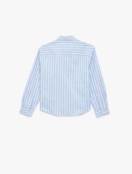 Koton Mavi Çizgili Gömlek 6Skb60044Tw Mavi - 9-10