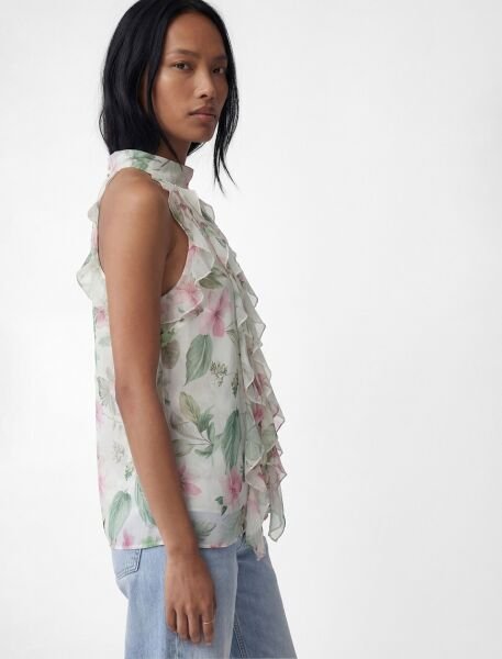 Koton Pembe Desenli Bluz 6Sak60264Uw 44 - Pembe