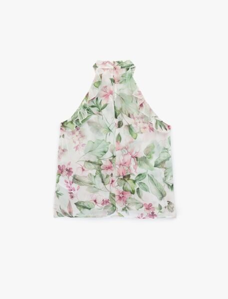 Koton Pembe Desenli Bluz 6Sak60264Uw 44 - Pembe