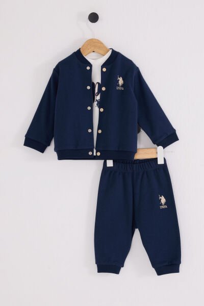 U.S.Polo Assn Erkek Bebek 3 lü Takım 9-12 - Lacivert