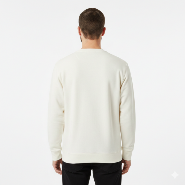 Premium Pamuklu Sweatshirt Bisiklet Yaka Standart Rahat Kalıp (Regular Fit) Erkek/Kadın/Unisex XL - Ekru