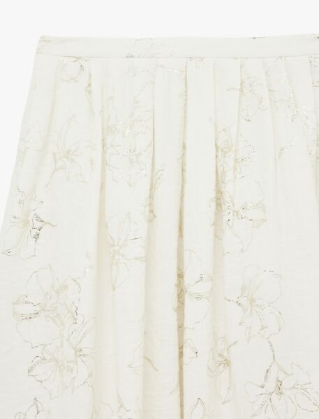 Koton Ekru Desenli Etek 6Sak70077Uw 42 - Ekru