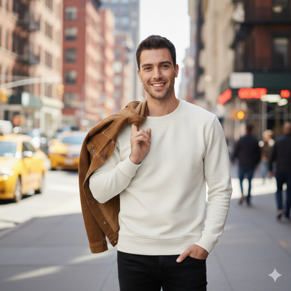 Prime Pamuklu Sweatshirt Bisiklet Yaka Standart Rahat Kalıp (Regular Fit) Erkek/Kadın/Unisex