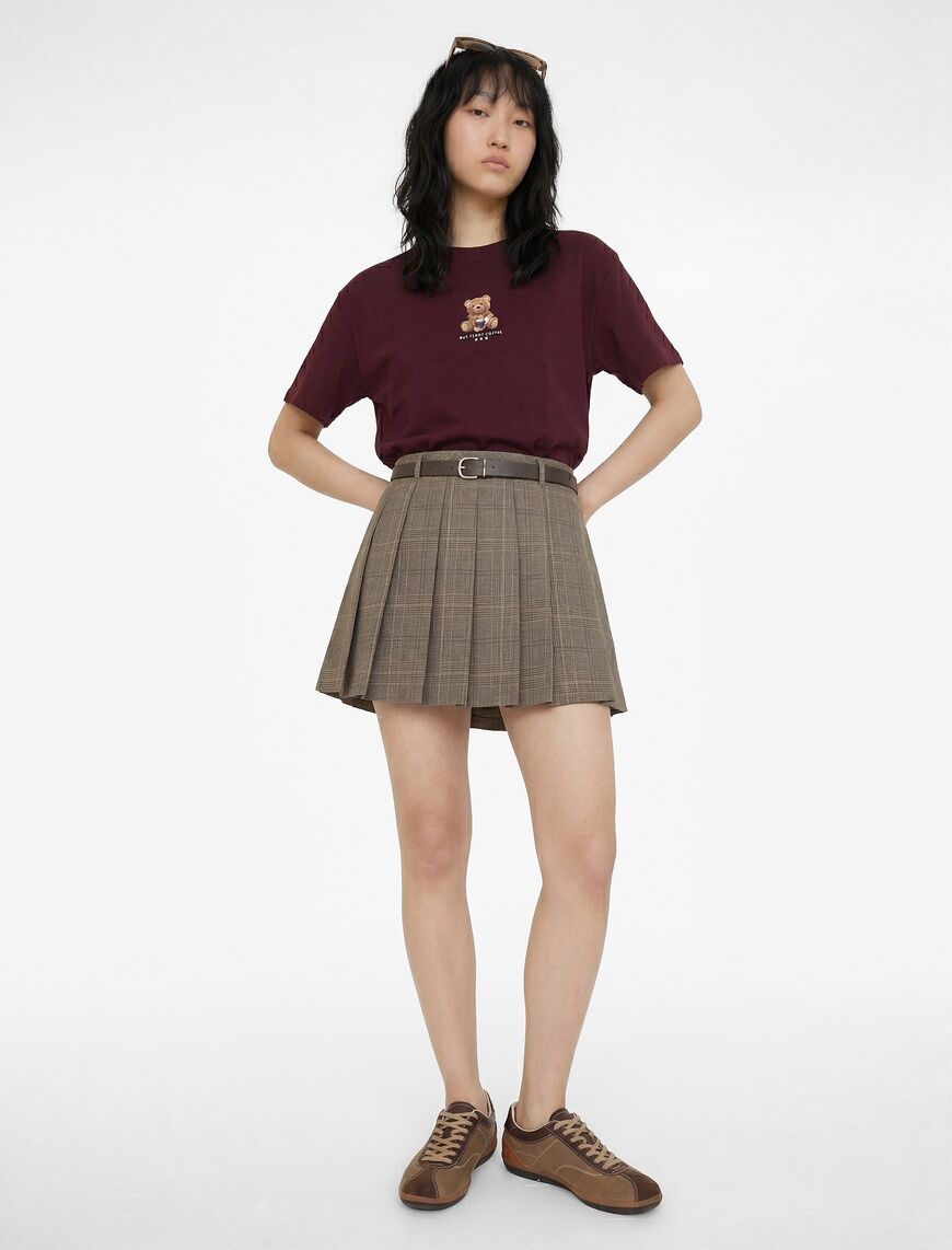 Koton Bordo Tişört 6Sal10053Ik S - Bordo