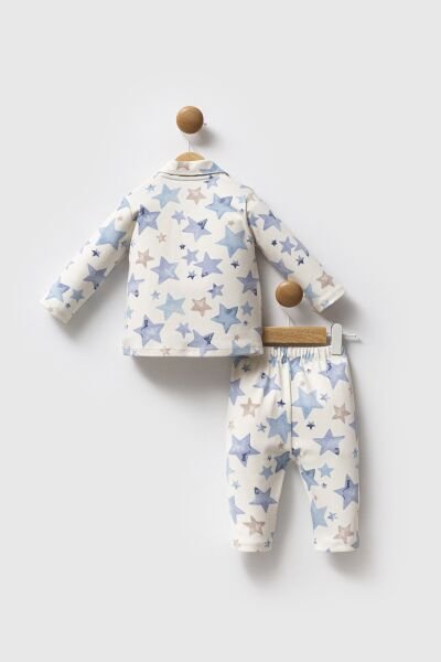 U.S.Polo Assn Erkek Bebek Gömlek Pijama Takım 9-12 - Krem