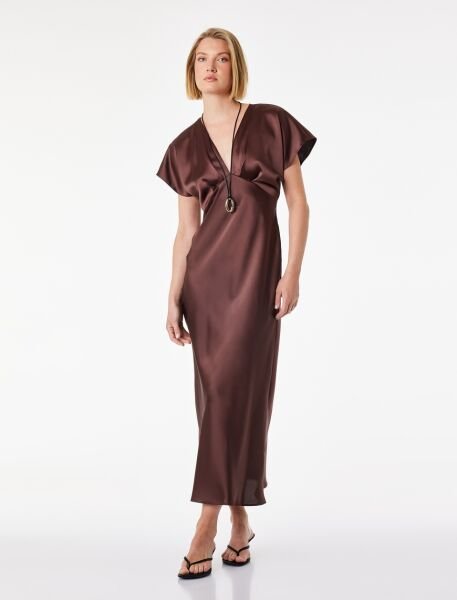 Koton Kahverengi Elbise 6Sak80037Fw Kahverengi - 40