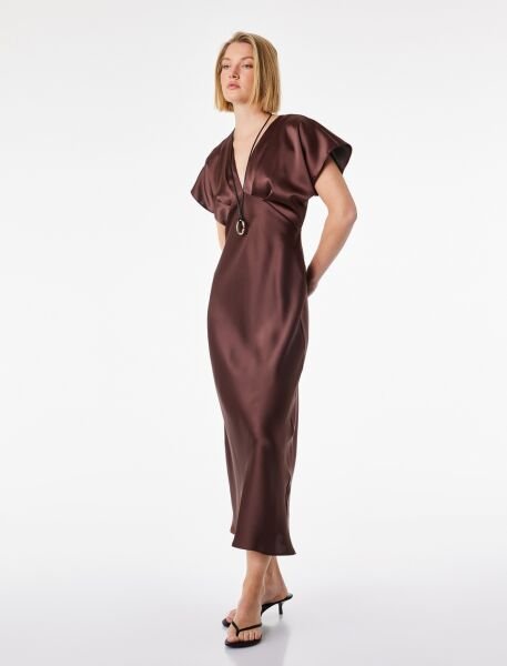 Koton Kahverengi Elbise 6Sak80037Fw Kahverengi - 40