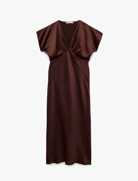 Koton Kahverengi Elbise 6Sak80037Fw Kahverengi - 40