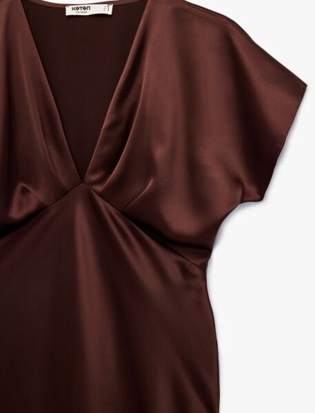 Koton Kahverengi Elbise 6Sak80037Fw Kahverengi - 40