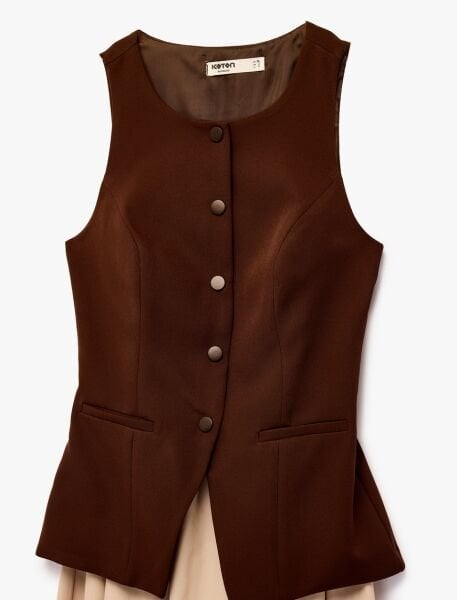 Koton Kahverengi Elbise 6Sak80132Uw Kahverengi - 42