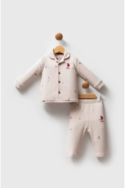 U.S.Polo Assn Erkek Bebek 2 li Takım 6-9 - Bej