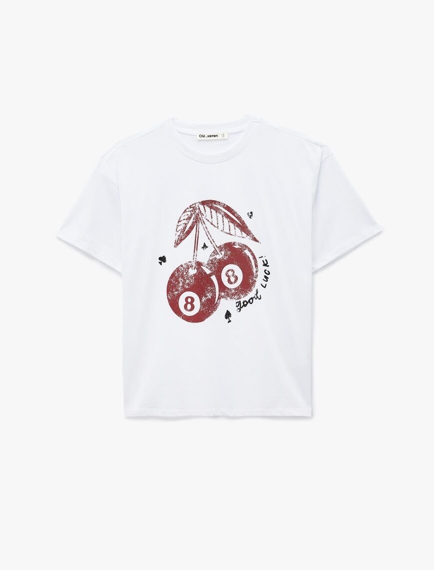 Koton Ekru Tişört 6Sal10065Ik XS - Ekru