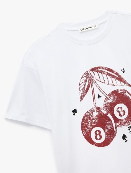 Koton Ekru Tişört 6Sal10065Ik XS - Ekru