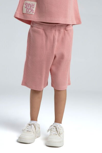Rolypoly Kız Çocuk Bermuda Takım Waffle Örme Kumaş