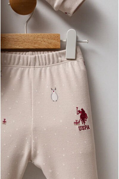 U.S.Polo Assn Erkek Bebek 2 li Takım 9-12 - Bej