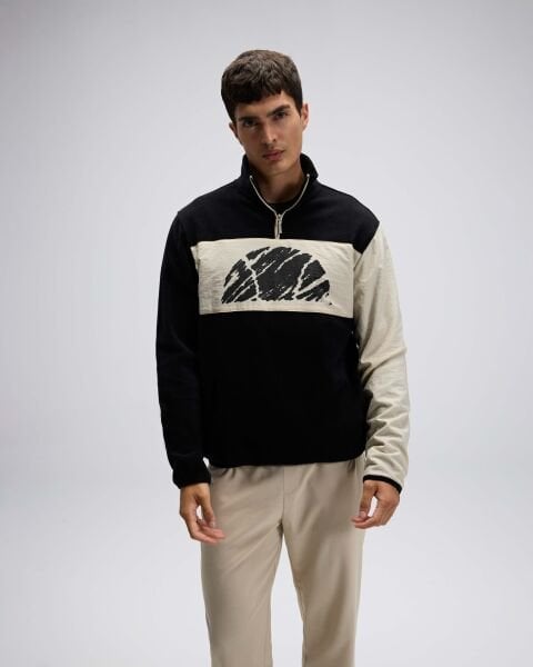 Ellesse Yarım Fermuarlı Sweat Siyah - XXL
