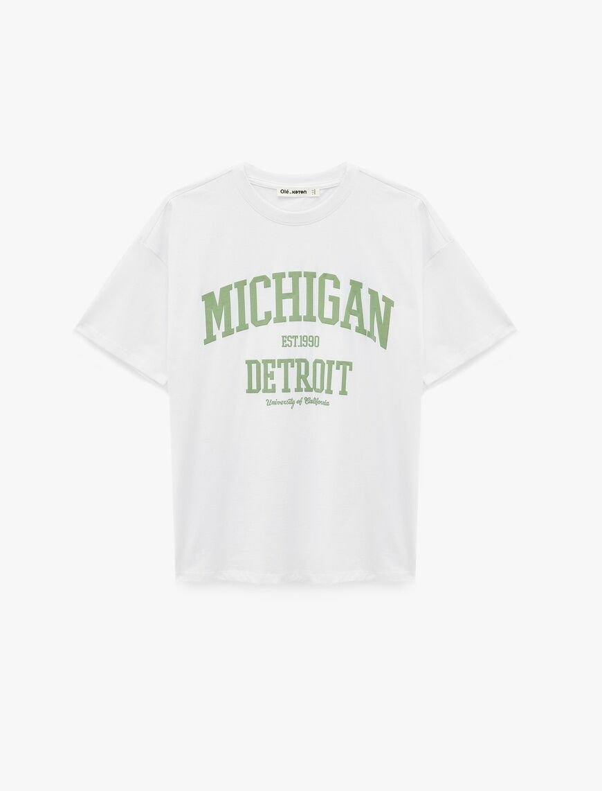 Koton Ekru Tişört 6Sal10091Ik XS - Ekru