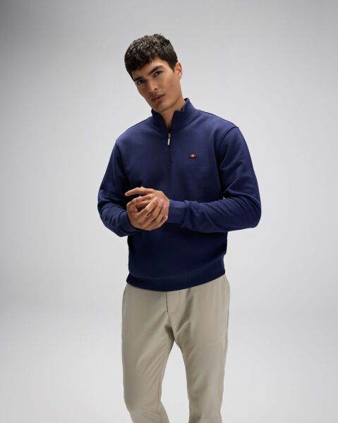 Ellesse Erkek Yarım Fermuarlı Sweatshirt Lacivert - XXL