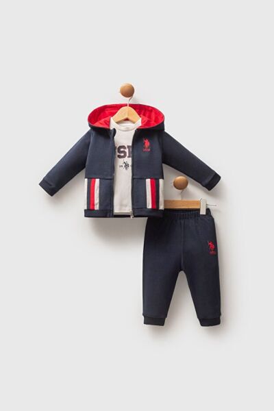 U.S.Polo Assn Erkek Bebek 3 lü Takım 9-12 - Lacivert