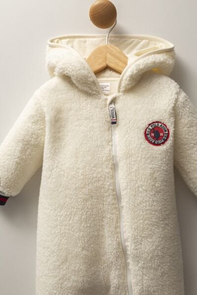 U.S Polo Assn Erkek Bebek Patiksiz  Tulum 6-9 - Beyaz