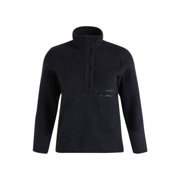 Peak Performance W Fleece Snap T-Neck Kadın Polar Siyah - L