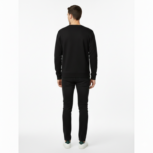 Prime Pamuklu Sweatshirt Bisiklet Yaka Standart Rahat Kalıp (Regular Fit) Erkek/Kadın/Unisex Siyah - XXL