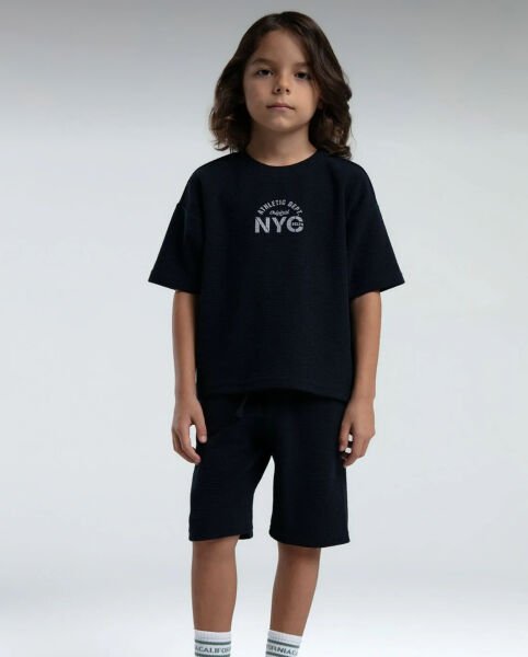 Rolypoly Erkek Çocuk Bermuda Takım Waffle Örme Kumaş