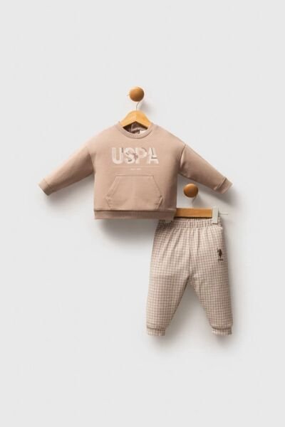U.S.POLO ASSN ERKEK BEBEK 2 Lİ TAKIM  İKİ İPLİK 3 Yaş - Kum